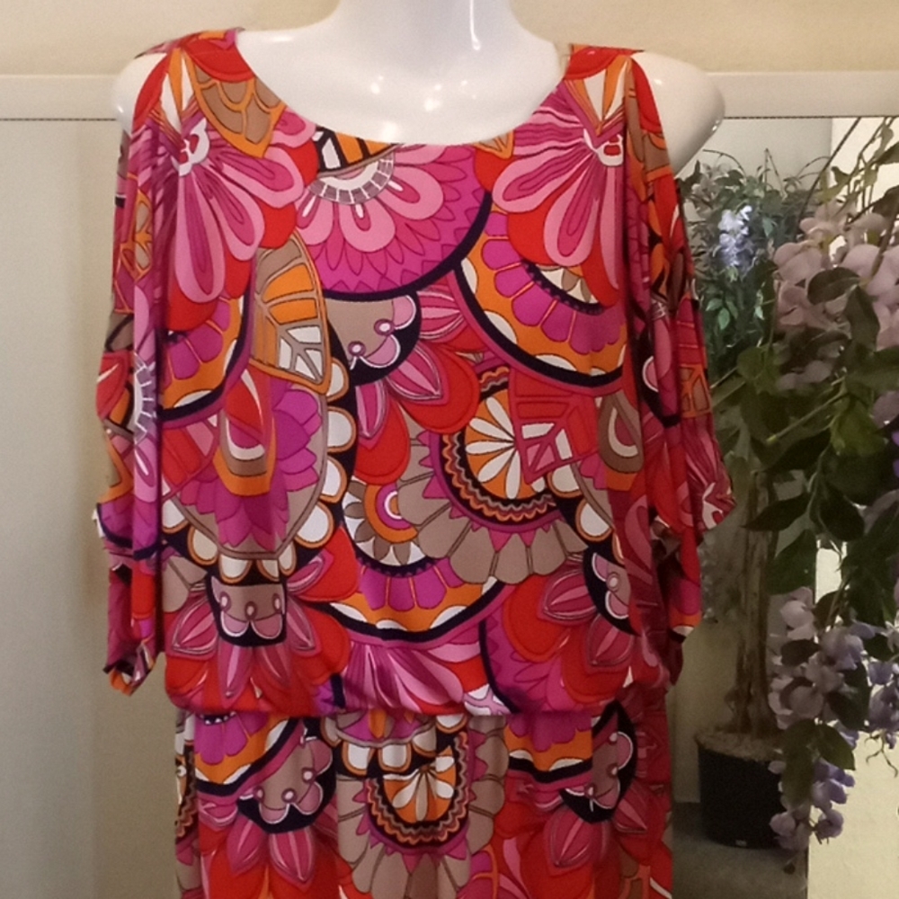 Trina Turk Cold Shouldered Mini Dress